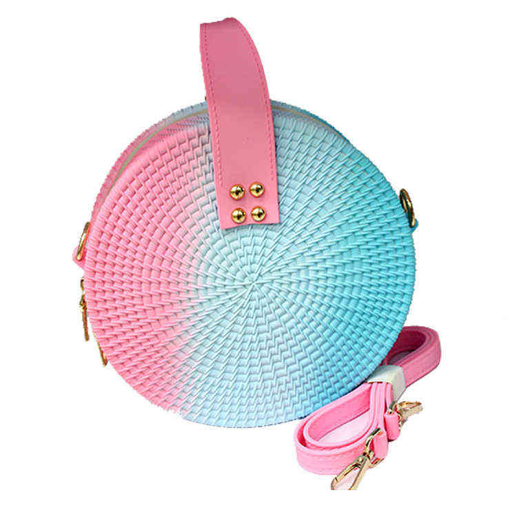 Evening Bags Fashion Women Summer Rattan Round Messenger Casual Tassel Beach Straw Crossbody Bag for Circle Bolsa Feminina 220513