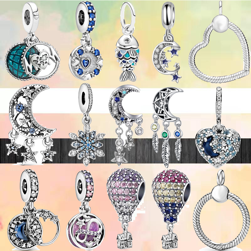 925 bracelet charms for Pandora charm set Original box Stars Moon Balloon Heart Infinite European Bead necklace charms jewelry
925 bracelet charms for Pandora charm set Original box Stars Moon Balloon Heart Infinite European Bead necklace charms jewelry