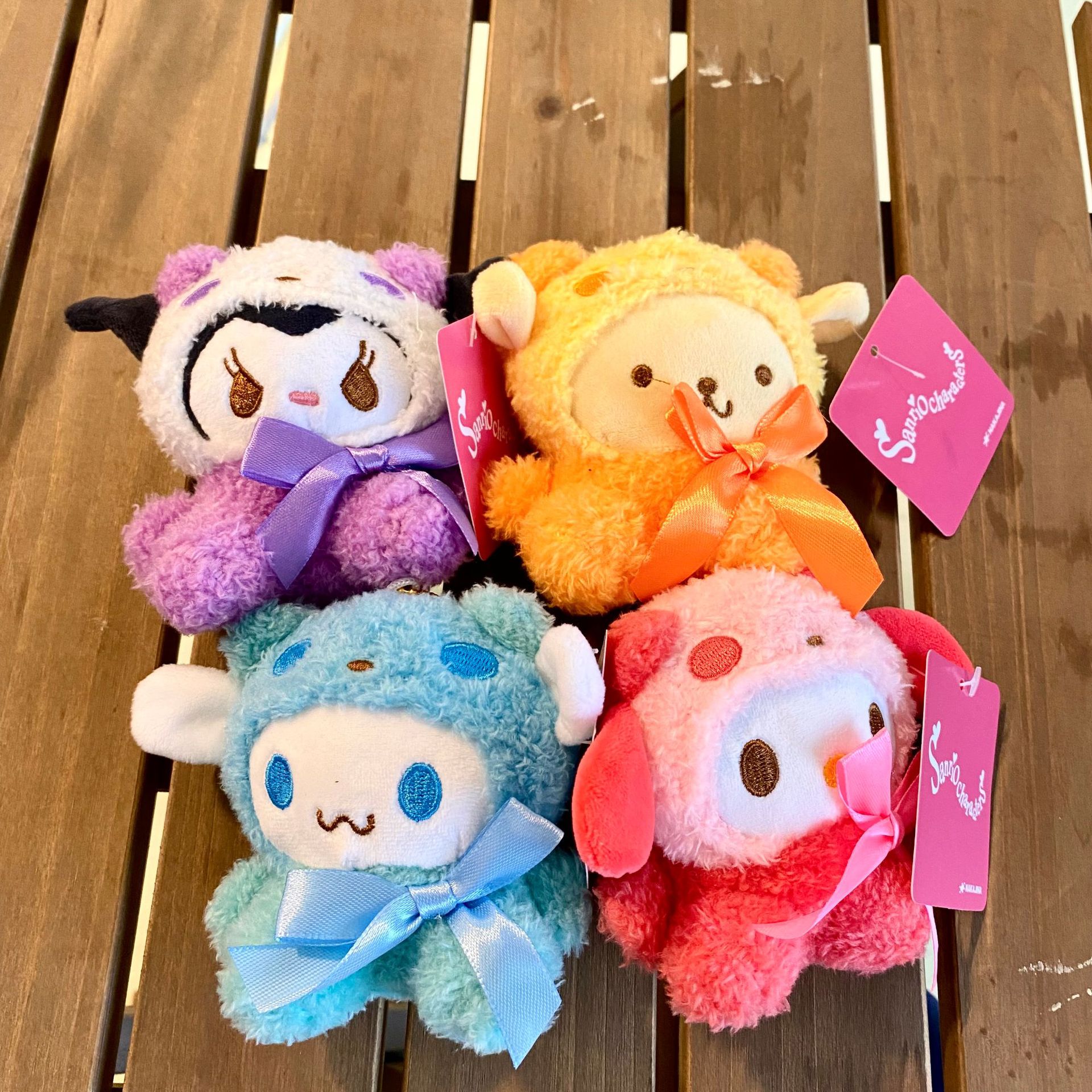 

2022 new plush keychains  plush toys Kawaii Sanrio Anime Kuromi Melody Cinnamoroll Purin Dog Keychain Stuffed Animals Cute Plushie Pendant Doll Girls, As shown