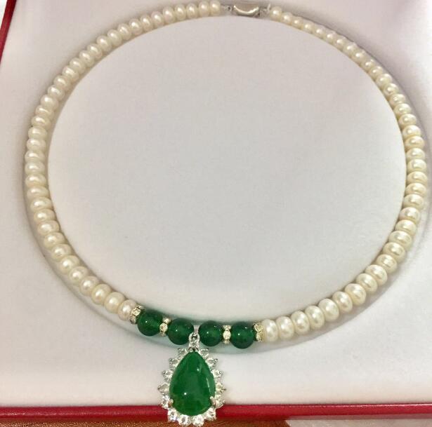 7-8mm clean small thread Green Agate Pearl Pendant Necklace white 100% Pure Natural Fresh Water Pearls
7-8mm clean small thread Green Agate Pearl Pendant Necklace white 100% Pure Natural Fresh Water Pearls