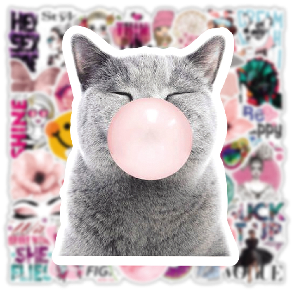 New Waterproof 10/30/50PCS Mix Pink Style Girl Cartoon Stickers Aesthetic Laptop Phone Guitar Graffiti Decals Sticker Kid Toys sticker