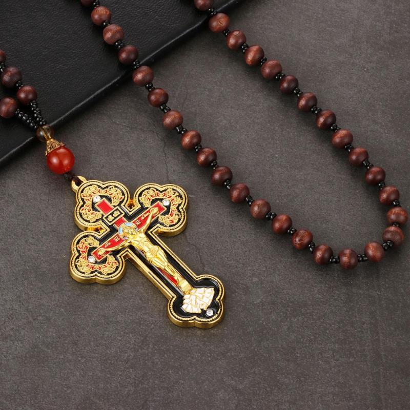 Pendant Necklaces Orthodox Large Crucifix Jesus Cross For Men Women Rosary Necklace Wood Beaded Chains Religious Prayer JewelryPendant
Pendant Necklaces Orthodox Large Crucifix Jesus Cross For Men Women Rosary Necklace Wood Beaded Chains Religious Prayer JewelryPendant