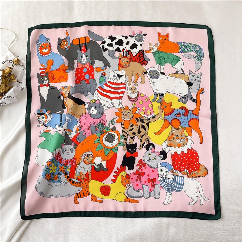 Silk Shawl Print Headscarf Cat Hair Wrap Female Satin Square Scarf For Women Headband Foulard Hijab Bandana
Silk Shawl Print Headscarf Cat Hair Wrap Female Satin Square Scarf For Women Headband Foulard Hijab Bandana