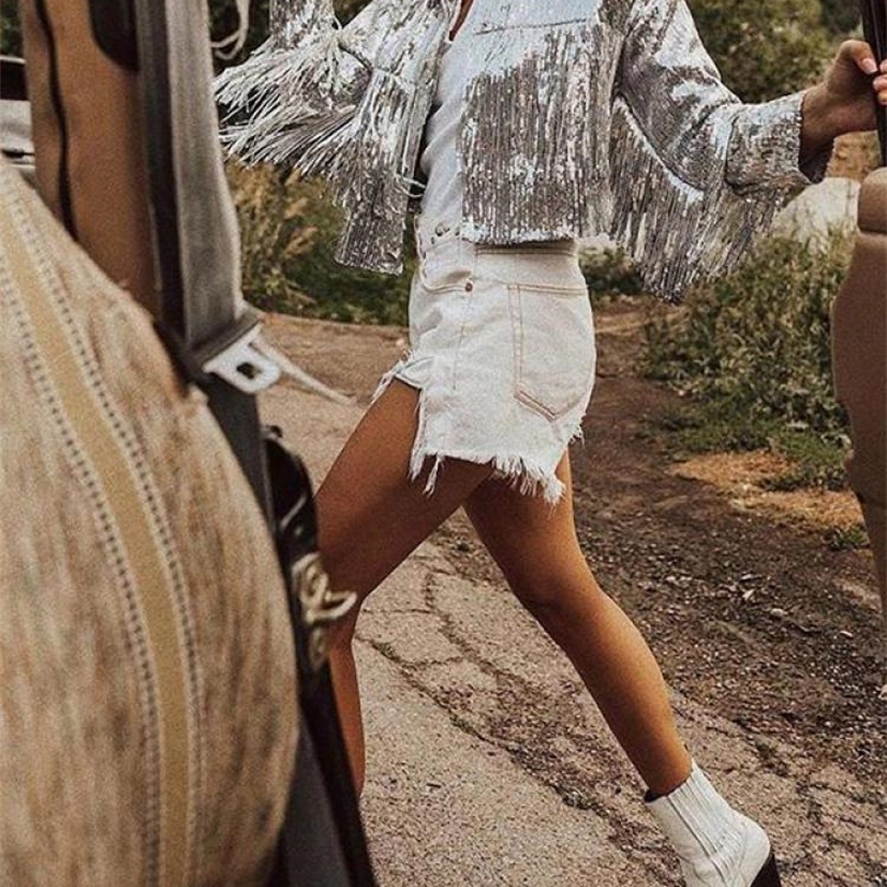 Tassel Sequin Jacket Zipper Autumn Winter Streewear Rock Bf Retro Longsleeved Silver Reflective Coat Women Outwear Tops 220808, Image color
Tassel Sequin Jacket Zipper Autumn Winter Streewear Rock Bf Retro Longsleeved Silver Reflective Coat Women Outwear Tops 220808, Image color
