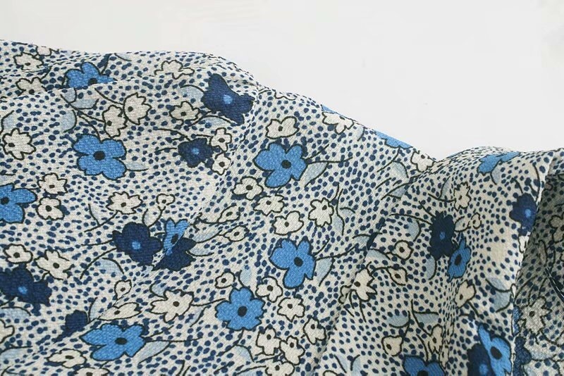 Elegant French style Women Floral Print Shirt Dress Office Ladies Single-breasted Buttons Lapel Retro Summer Dresses Vintage 220511