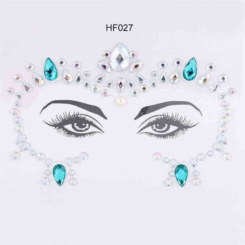 NXY Temporary Tattoo 3dtemporary Face Rhinestone Glitter Stickers Jewels Gems Festival Party Makeup Body Flash Beauty Tools 0330