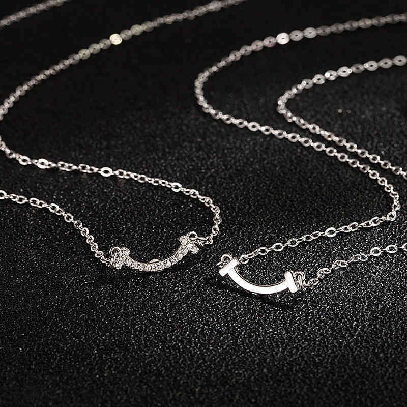 CXVZ Strands Strings 925 Sterling Silver t family mini smile Necklace Mini face full of diamond smooth face versatile exquisite and 
CXVZ Strands Strings 925 Sterling Silver t family mini smile Necklace Mini face full of diamond smooth face versatile exquisite and