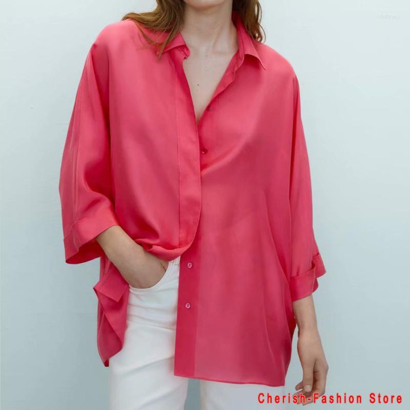 Women' Blouses & Shirts Women OL Elegant High Quality Satin Female Three Quarter Sleeve Work Wear Office Tops Fashion Candy Color Blouse Sy, Fc9043 blue
Women' Blouses & Shirts Women OL Elegant High Quality Satin Female Three Quarter Sleeve Work Wear Office Tops Fashion Candy Color Blouse Sy, Fc9043 blue