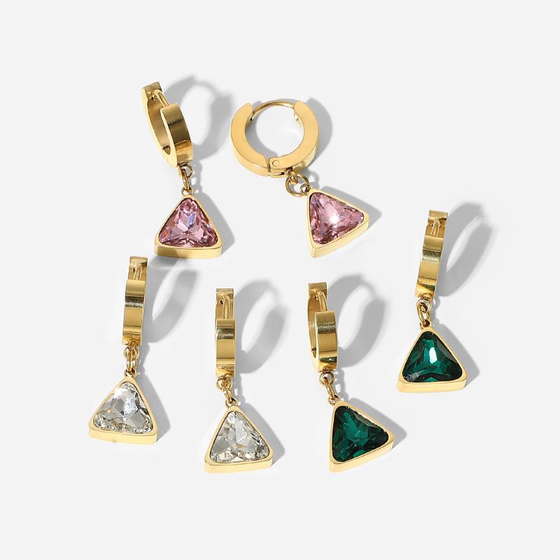 Hoop & Huggie 14K Golden Triangle Stainless Steel Three Colors Cubic Zirconia Pendant Earrings For Women Jewerly Party Gift
Hoop & Huggie 14K Golden Triangle Stainless Steel Three Colors Cubic Zirconia Pendant Earrings For Women Jewerly Party Gift
