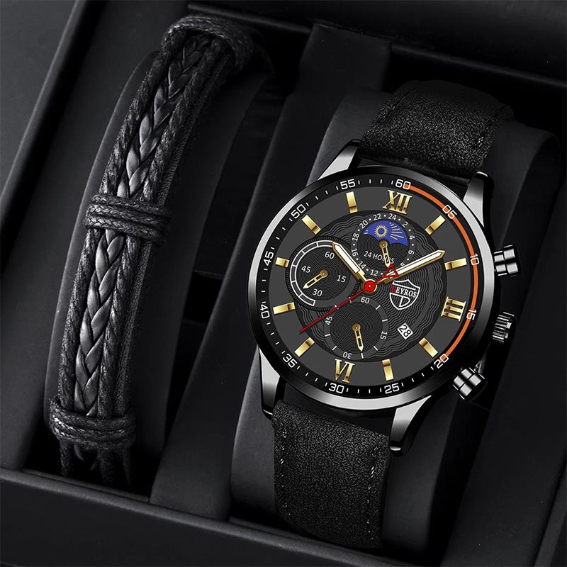 Men Sport Watch Stainless Steel Quartz Wristwatch Man Business Casual Simple Leather Bracelet Male Luminous Clock Watches, As shown 1
Men Sport Watch Stainless Steel Quartz Wristwatch Man Business Casual Simple Leather Bracelet Male Luminous Clock Watches, As shown 1