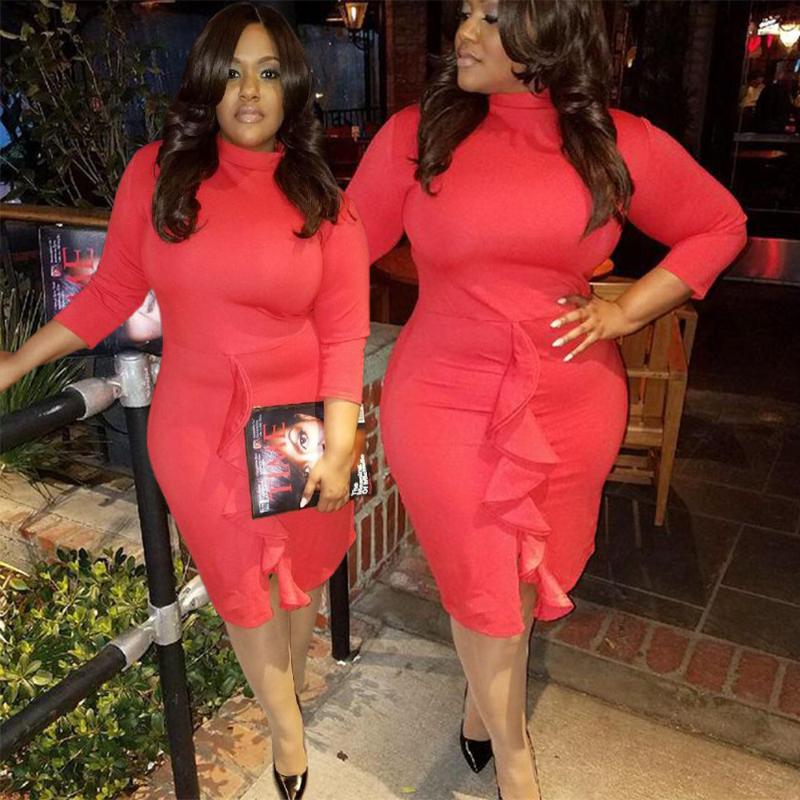 Plus Size Dresses Sexy Turtleneck Bodycon Dress Women Party Clubwear 2022 Casual Long Sleeve Autumn Winter Ruffle Vestidos 4XL, Red
Plus Size Dresses Sexy Turtleneck Bodycon Dress Women Party Clubwear 2022 Casual Long Sleeve Autumn Winter Ruffle Vestidos 4XL, Red