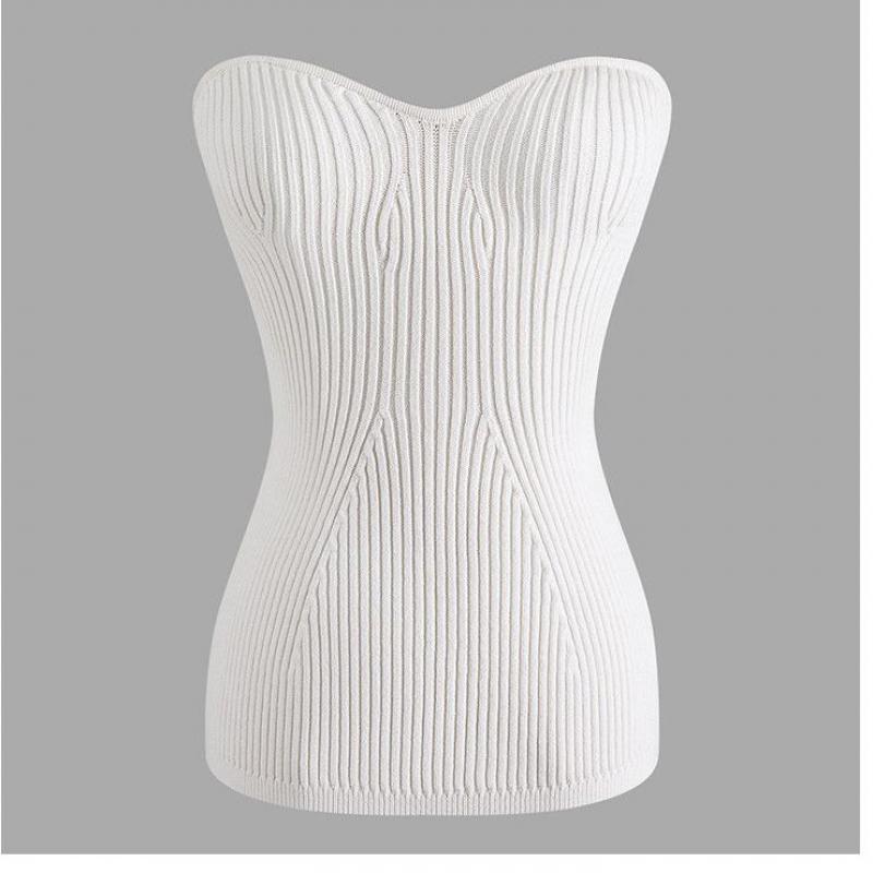 Getspring Women Crop Top For Lady Sexy Summer Off Shoulder Short Clothing Black White Knitting Woman Fashion 220316