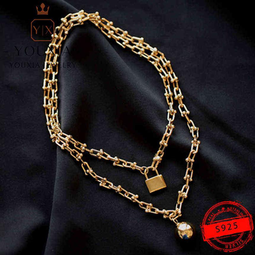 TF 925 Silver T Necklace Customized Fashion Trend Charming Double Winding Big Golden Ball Necklace With Lover Wedding Gift AA22031304p
TF 925 Silver T Necklace Customized Fashion Trend Charming Double Winding Big Golden Ball Necklace With Lover Wedding Gift AA22031304p