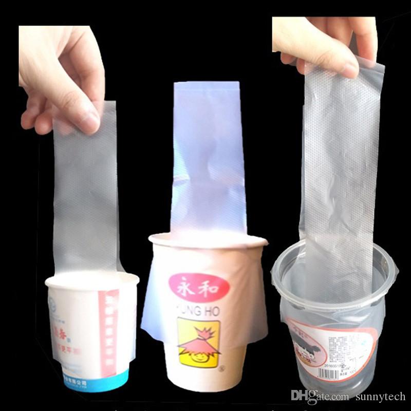 Clear Plastic Transparent Carrier Bag Pouch T-Shaped Bayonet One Cup Beverage Packaging Bag Factory wholesale LZ1918