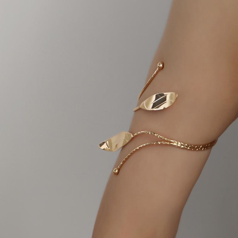 Bangle Bohemian Leaf Charm Spiral Upper Arm Bracelet Metal Leaves Geometric Cuff Opening For Women Fashion JewelryBangle
Bangle Bohemian Leaf Charm Spiral Upper Arm Bracelet Metal Leaves Geometric Cuff Opening For Women Fashion JewelryBangle