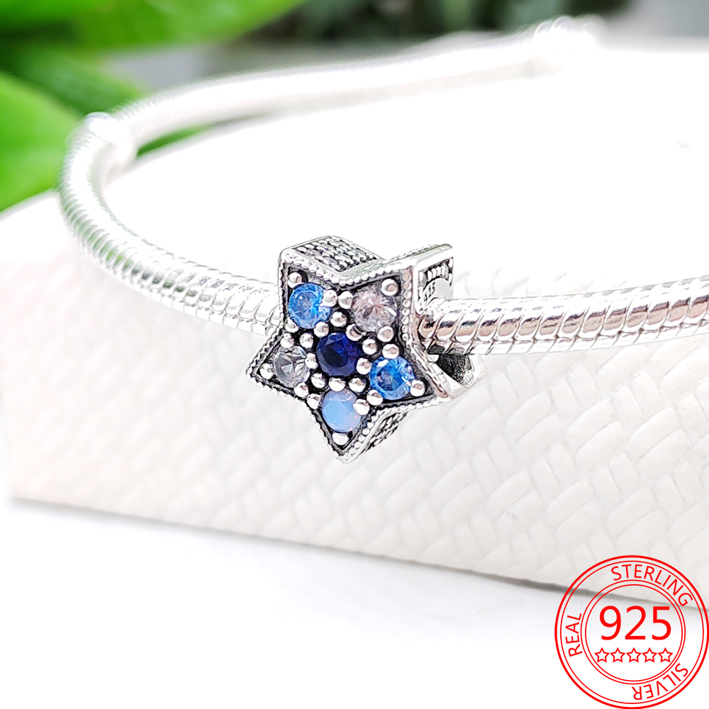New Popular 925 Sterling Silver Travel Astronaut Crescent Galaxy Charm Bracelet For Fashion Charm Diy High Jewelry