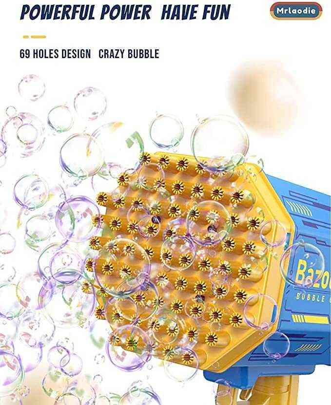 2022 Brand New 69 Holes Electric Rocket Bubble Gun Toy Automatic Blowing Gatling Soap Water Bubble Machine for Kids Outdoor Party Toys
2022 Brand New 69 Holes Electric Rocket Bubble Gun Toy Automatic Blowing Gatling Soap Water Bubble Machine for Kids Outdoor Party Toys