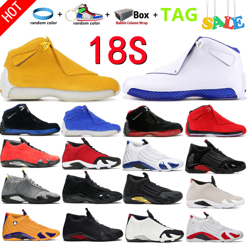 2022 New 18S Men Basketball Shoes 18 Black Sport Royal Blue Toro Varsity Red Yellow Orange Suede Countdown Pack 14S 14 Man Sport Trainer Sneakers US 7-13, Box
2022 New 18S Men Basketball Shoes 18 Black Sport Royal Blue Toro Varsity Red Yellow Orange Suede Countdown Pack 14S 14 Man Sport Trainer Sneakers US 7-13, Box