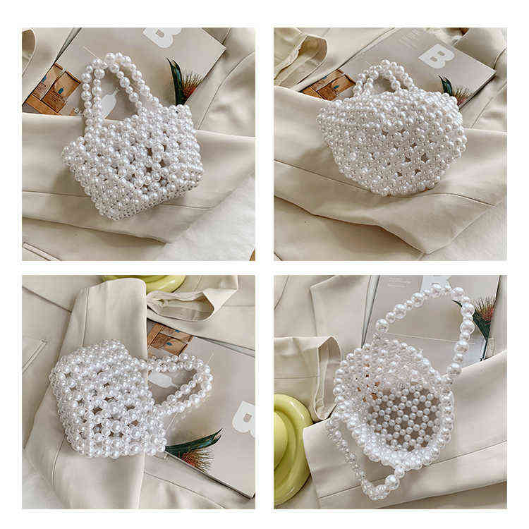 Evening Bags Acrylic Crystal Beaded Shoulder Women New Handmade Fashion Beads Small Clutch Handbag Girls Transparent Beach Bag Holiday 220513