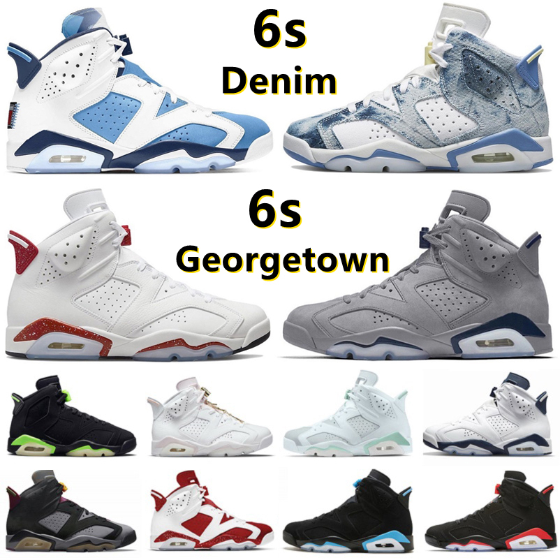 6 6s Mens Basketball Shoes Sneaker Washed Denim Metallic Silver Georgetown UNC Red Oreo Electric Navy Bordeaux Carmine Infrared Men Trainers Sports Sneakers US7-13, Color#4
6 6s Mens Basketball Shoes Sneaker Washed Denim Metallic Silver Georgetown UNC Red Oreo Electric Navy Bordeaux Carmine Infrared Men Trainers Sports Sneakers US7-13, Color#4