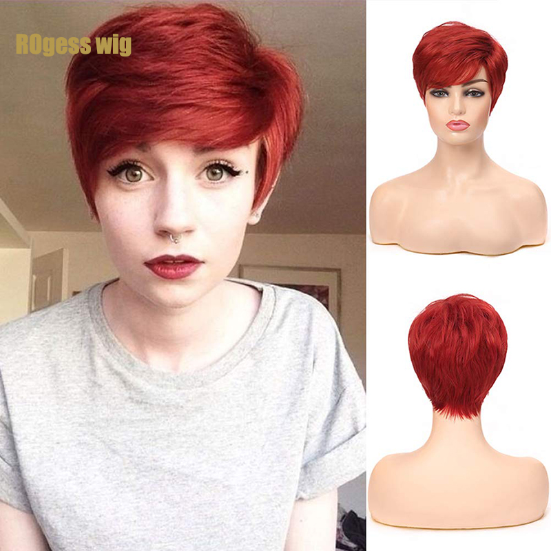 Short Blonde Wigs for Women Layered Synthetic Heat Resistant Pixie Wig for Party Cosplay Use