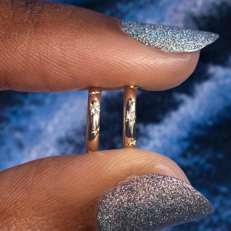 Hoop & Huggie High Quality 18K Gold Plated Delicate 925 Sterling Silver Tiny Fashion Jewelry Micro Pave Cz Cute Star Women EarringsHoop