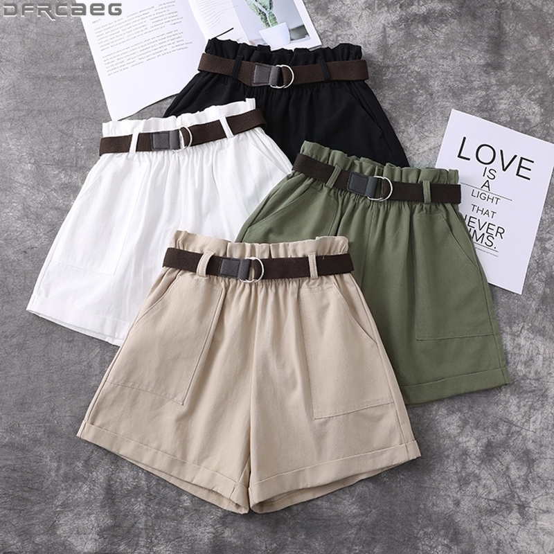Fashion Harajuku Plus Size Shorts For Women Summer Elastic High Waist Short Femme s Wide Leg With Belt Cotton Ladies Shorts Y200403, Army green
Fashion Harajuku Plus Size Shorts For Women Summer Elastic High Waist Short Femme s Wide Leg With Belt Cotton Ladies Shorts Y200403, Army green