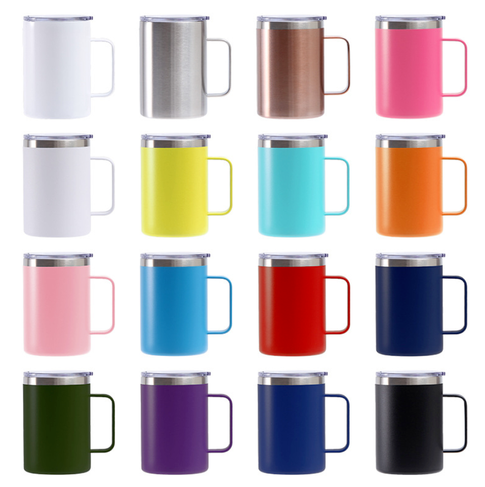 12oz Coffee Mugs With Handles Tumbler Double Wall Stainless Steel Vacuum Insulated Camping Travel Cup With Seal Lids sxjun1, Remark colors
12oz Coffee Mugs With Handles Tumbler Double Wall Stainless Steel Vacuum Insulated Camping Travel Cup With Seal Lids sxjun1, Remark colors