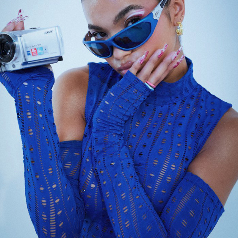 Spring Knit Short T Shirt Long Sleeved Crop Top Off Shoulder Hollow Sexy Tees for Women Summer Street Party Clubwear 20363 220728