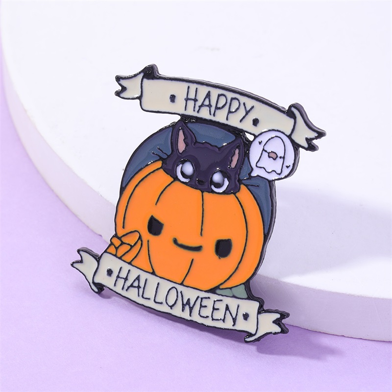 Happy Halloween Enamel Pin Custom Pumpkin Cat Brooches Lapel Pin Badge Jewelry 595 H1
Happy Halloween Enamel Pin Custom Pumpkin Cat Brooches Lapel Pin Badge Jewelry 595 H1