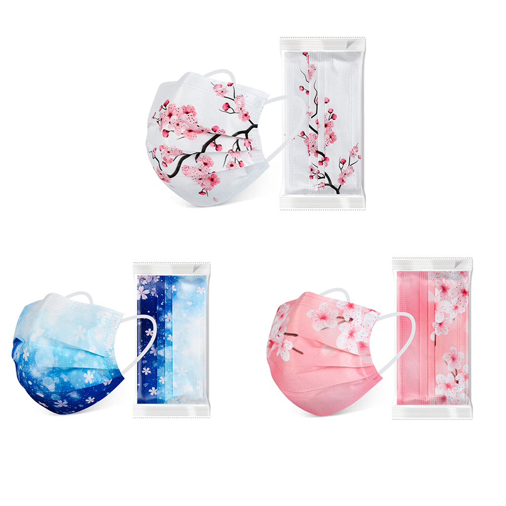 Peach Blossom Style Disposable Face Masks Breathable 3-Ply Non-Woven Cup Dust Masks with Elastic Earloop for Adults Women Men Individual Package
Peach Blossom Style Disposable Face Masks Breathable 3-Ply Non-Woven Cup Dust Masks with Elastic Earloop for Adults Women Men Individual Package