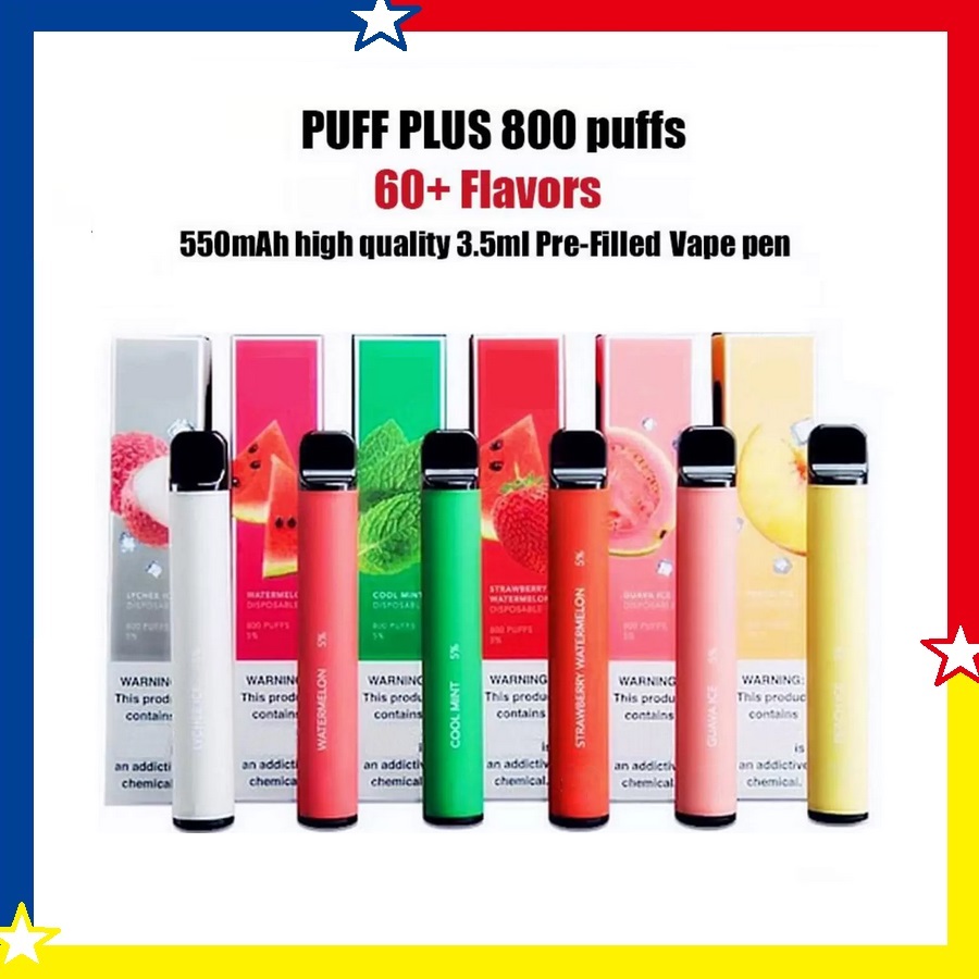 5% Puff Plus Disposable Vape Pen 800 Puffs E Cigarettes 3.2ml 550mAh Pre Charged Battery 80 Colors High Quality Electronic Cigarette
5% Puff Plus Disposable Vape Pen 800 Puffs E Cigarettes 3.2ml 550mAh Pre Charged Battery 80 Colors High Quality Electronic Cigarette
