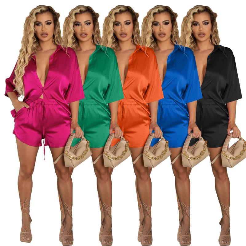 Women' Tracksuits Elegant Satin Shorts Set For Women 2022 Summer Slim Half Sleeve Shirt Top Matching Two Piece Outfit Tracksuit LoungewearW, Black
Women' Tracksuits Elegant Satin Shorts Set For Women 2022 Summer Slim Half Sleeve Shirt Top Matching Two Piece Outfit Tracksuit LoungewearW, Black