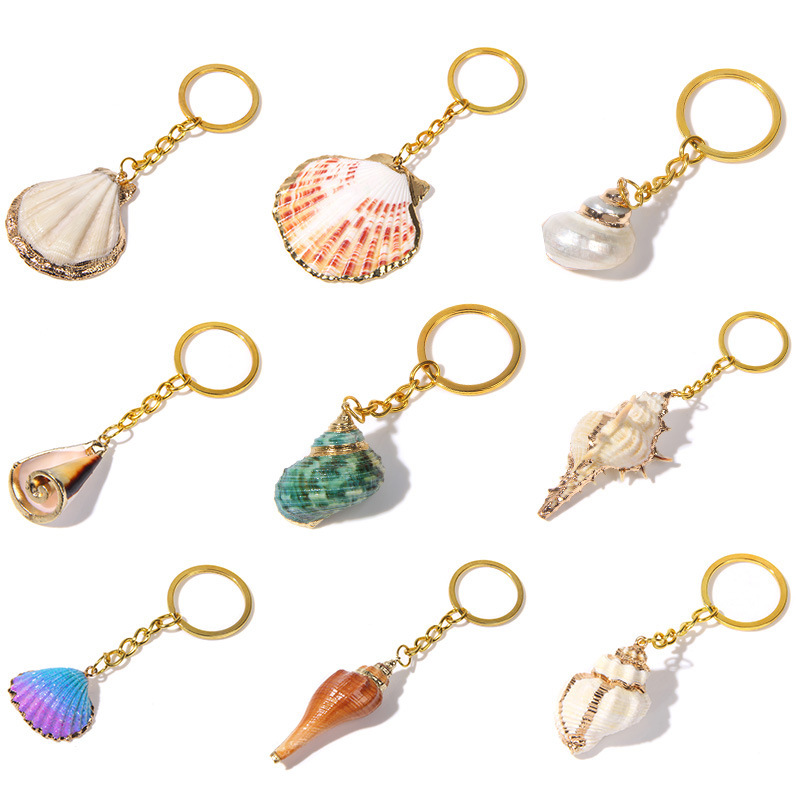 Bohemia Shell Keychain For Women Handbag Hangle Car Key Holder Conch KeyRing Jewelry Accessories Beach Souvenir Gift