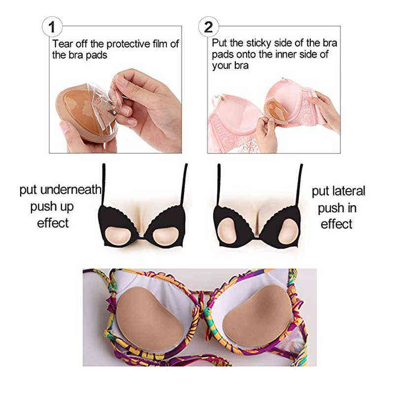 5PC Push Up Invisible Bra Pads Silicone Lift Up Bra Chest Sticker Swimsuit Breathable Bikini Bra Pad for Women Y220725
