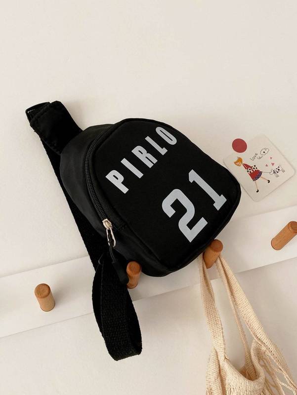 Kids Number & Letter Graphic Sling Bag SHE