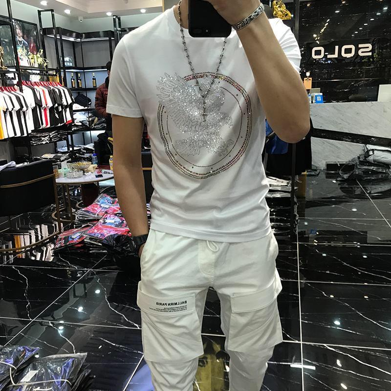 Men's T-Shirts Fashion Rhinestone Men's Summer Short Sleeve Slim High Quality Brand Designer Top T-shirtMen's, As shown asian size
Men's T-Shirts Fashion Rhinestone Men's Summer Short Sleeve Slim High Quality Brand Designer Top T-shirtMen's, As shown asian size