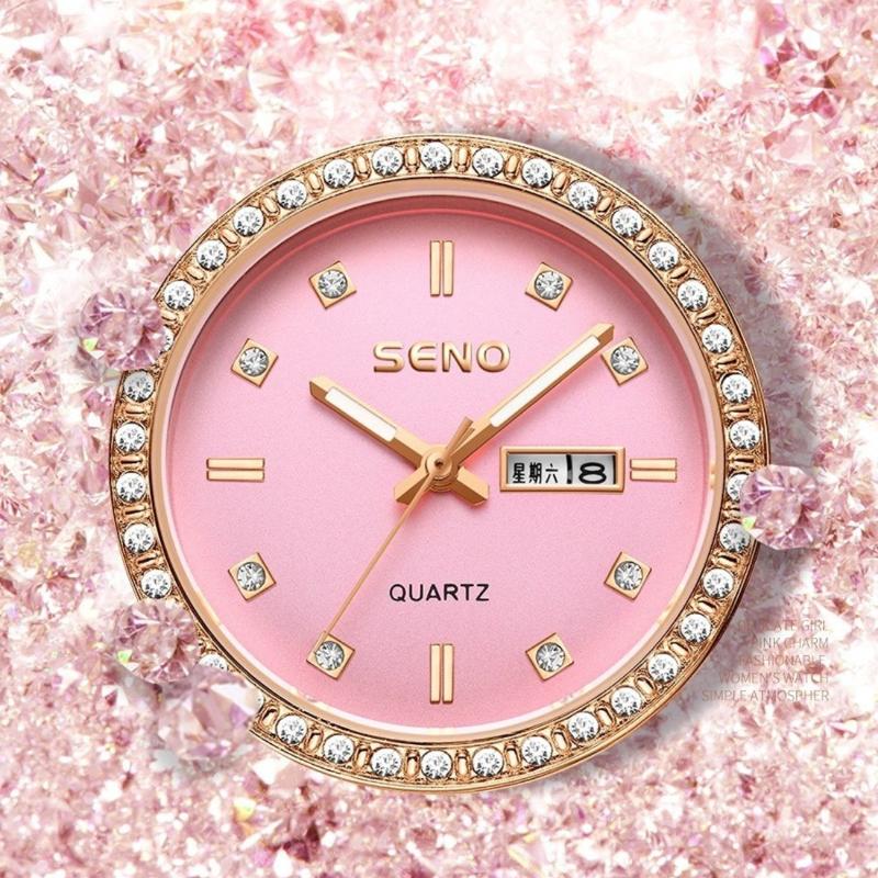 Wristwatches SENO Watch For Women Waterproof Calendar Luminous Quartz Clock Girl Gift Big Dial Relogio Feminino Female Montre, Rose gold
Wristwatches SENO Watch For Women Waterproof Calendar Luminous Quartz Clock Girl Gift Big Dial Relogio Feminino Female Montre, Rose gold