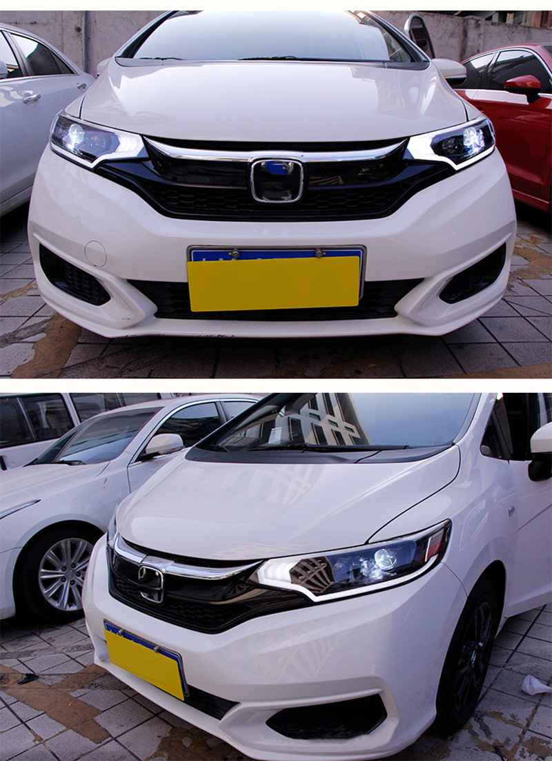 LED Headlight For Honda Jazz Fit Headlight Assembly DRL High Beam Light Streamer Turn Signal 20 14-20 20