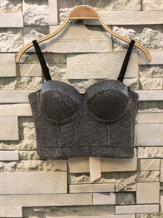 Autumn Winter Golden Slim Sexy Nightclub Dance Performance Vest Size Wrapped Rim Outer Wear Women Bustier Crop Tops J338 220316