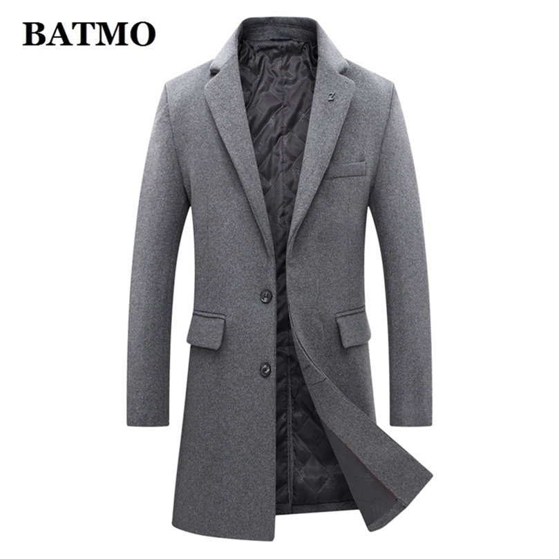 BATMO arrival winter high quality wool trench coat menmen's wool casual jacketsplus-size M-XXXL 1888 201222