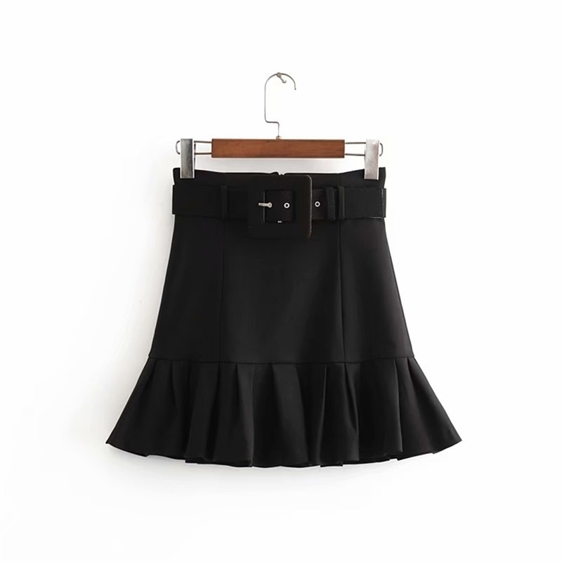 Za womens fall Vintage high waist with belt pleated hem short skirt small pleated hem mini skirt 0200423800 Y200326, Black
Za womens fall Vintage high waist with belt pleated hem short skirt small pleated hem mini skirt 0200423800 Y200326, Black