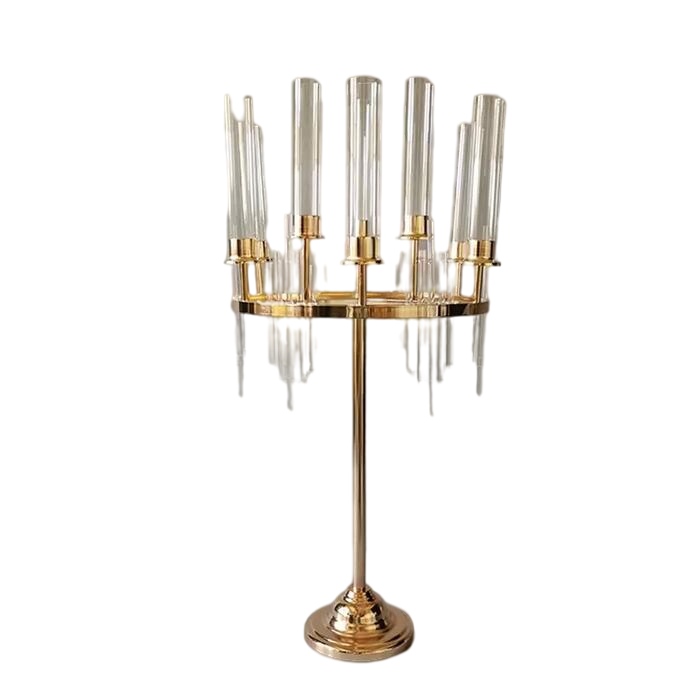 9 Heads Wedding Decoration Metal Candlestick Candelabra Holder Engagement Party Table Centerpieces Flower Vases Aisle Pillar Column Road Lead