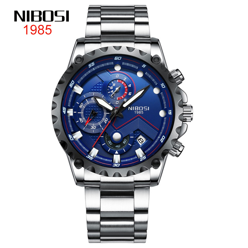 New refined steel three eye six needle men's watch waterproof solid steel band quartz watch a3, C1
New refined steel three eye six needle men's watch waterproof solid steel band quartz watch a3, C1