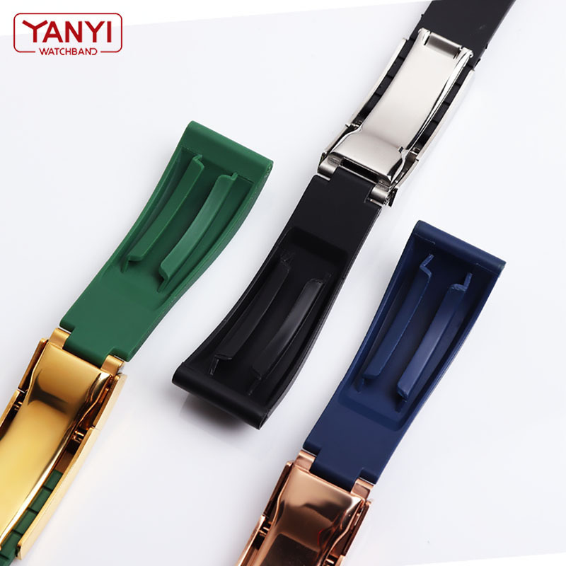 Rubber Watchband for watch band 20mm waterproof Silicone bracelet prevent dust wholesale mens wristband strap 220527