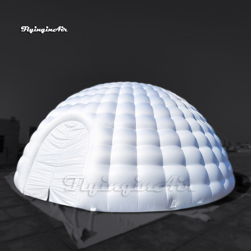 Advertising Inflatable Igloo LED Dome Tent 10m White Lighting Air Blow Up Circular Tent With 2 Doors For Party And Wedding Event