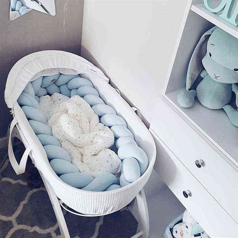 1M/2M/3M Baby Bed Bumper Infant Cradle Pillow Cushion Braid Knot Bumper Crib Bumper Protector Room Decor Tour De Lit Bebe Tresse AA220326