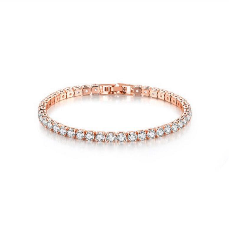 women tennis bracelet Single row cz diamonds 4mm round full drill tennis chain Hip hop jewelry