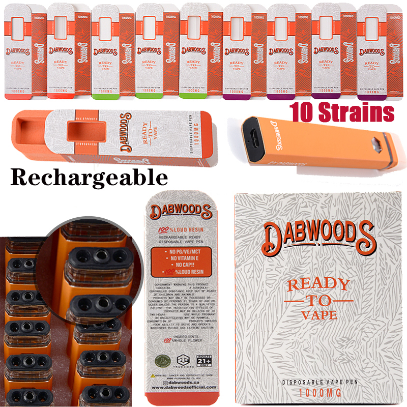 Dabwoods Rechargeable E Cigarettes Disposable Vape Pens 1.0ml 280mah Device Pod Disposables Empy Oil Starter Kits USB Micro Preheating Foam Packaging
Dabwoods Rechargeable E Cigarettes Disposable Vape Pens 1.0ml 280mah Device Pod Disposables Empy Oil Starter Kits USB Micro Preheating Foam Packaging