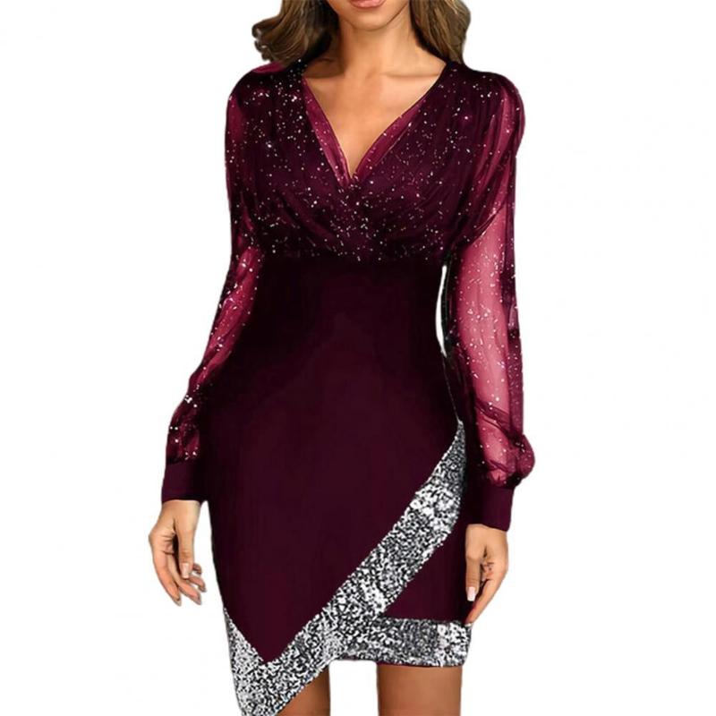 Casual Dresses Formal Women Dress Party Solid Color Sequins Spring Autumn Net Yarn See Through For Wedding Elegant, Black
Casual Dresses Formal Women Dress Party Solid Color Sequins Spring Autumn Net Yarn See Through For Wedding Elegant, Black